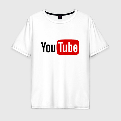 Мужская футболка оверсайз You tube logo / Белый – фото 1