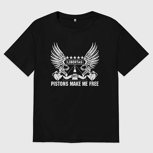 Мужская футболка оверсайз Pistons make me free / Черный – фото 1