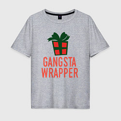 Футболка оверсайз мужская Gangsta wrapper, цвет: меланж