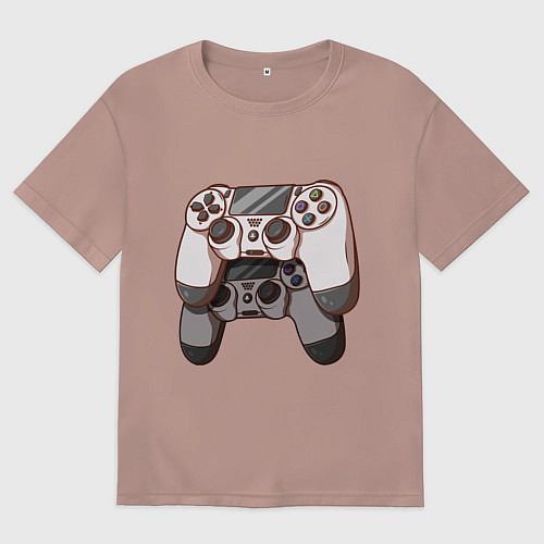 Мужская футболка оверсайз Dualshock 4 / Пыльно-розовый – фото 1