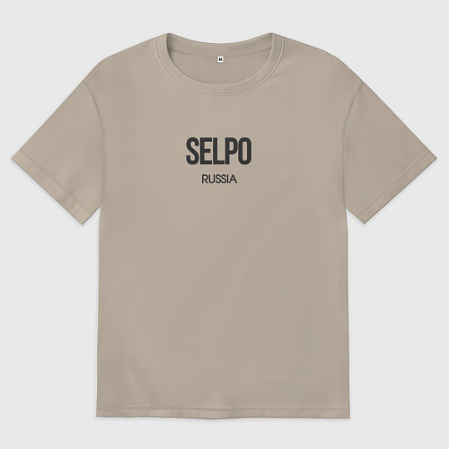 Мужская футболка оверсайз Selpo / Миндальный – фото 1