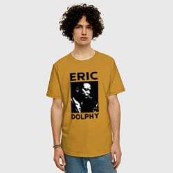 Футболка оверсайз мужская Eric Dolphy jazz legend, цвет: горчичный — фото 2