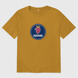 Мужская футболка оверсайз Saab brend auto