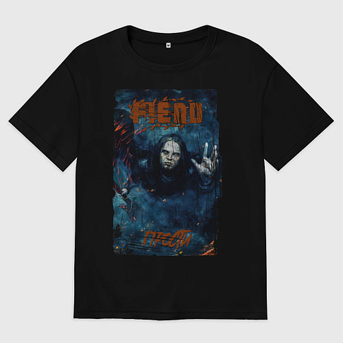 Мужская футболка оверсайз FIEND - Прости / Черный – фото 1