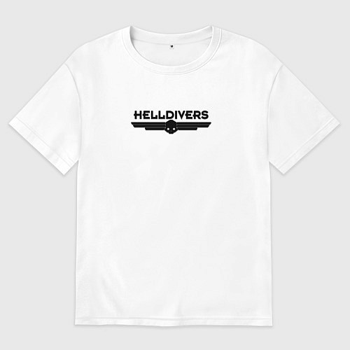 Мужская футболка оверсайз Helldivers Logo / Белый – фото 1