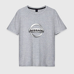 Футболка оверсайз мужская Nissan logo, цвет: меланж