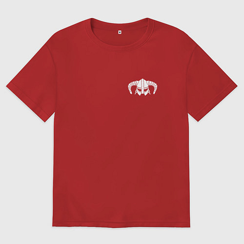 Мужская футболка оверсайз Шлем довакина / Красный – фото 1