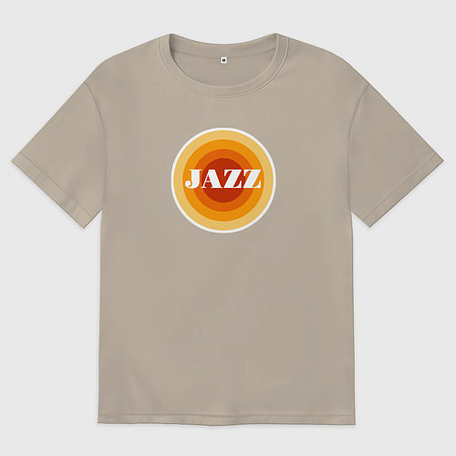 Мужская футболка оверсайз Джаз ретро в желтом / Миндальный – фото 1