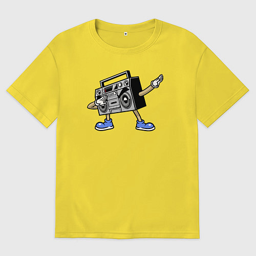 Мужская футболка оверсайз Hip-hop boombox / Желтый – фото 1