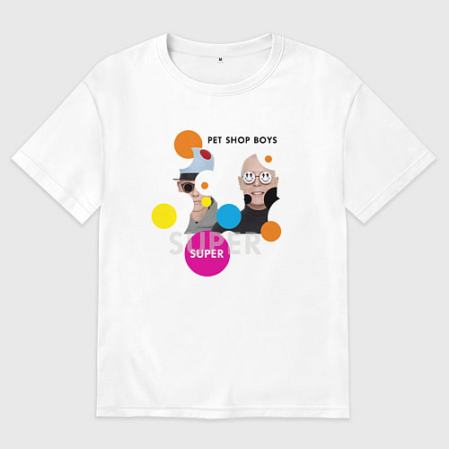 Мужская футболка оверсайз Pet Shop Boys - Super / Белый – фото 1