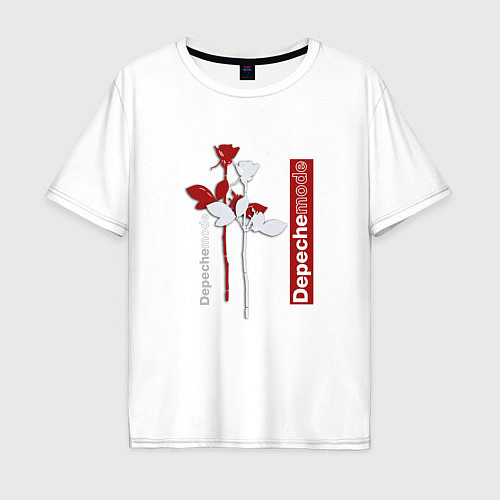 Мужская футболка оверсайз Depeche Mode - Roses violator / Белый – фото 1