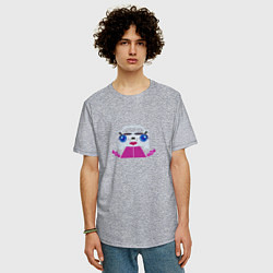 Футболка оверсайз мужская Машина белая, цвет: меланж — фото 2