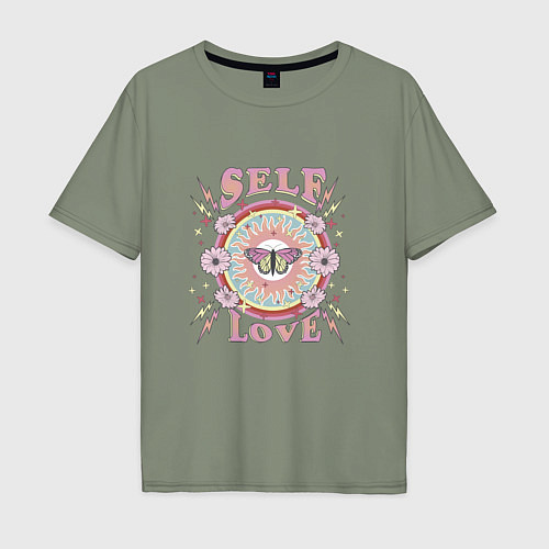 Мужская футболка оверсайз Любовь к себе / Авокадо – фото 1