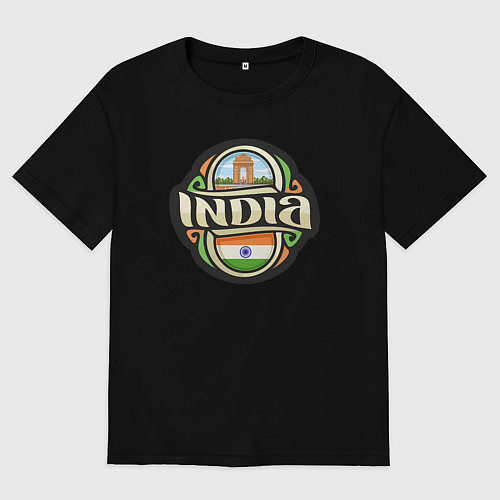Мужская футболка оверсайз India / Черный – фото 1