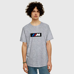 Футболка оверсайз мужская BMW logo sport steel, цвет: меланж — фото 2