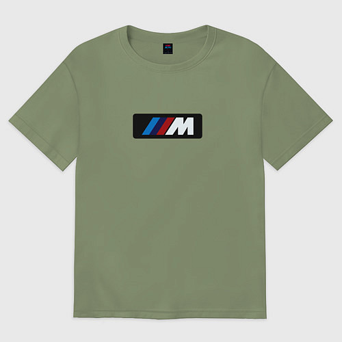 Мужская футболка оверсайз BMW logo sport steel / Авокадо – фото 1