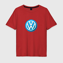 Мужская футболка оверсайз Volkswagen logo blue