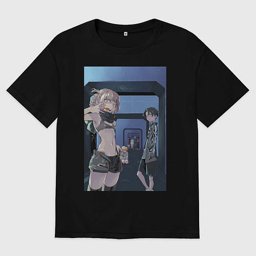 Мужская футболка оверсайз Песнь ночных сов Ко Ямори / Черный – фото 1