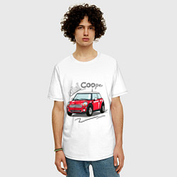Футболка оверсайз мужская Mini Cooper, цвет: белый — фото 2
