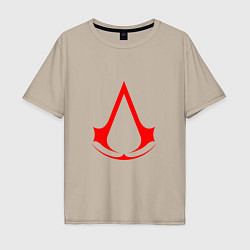 Мужская футболка оверсайз Red logo of assassins