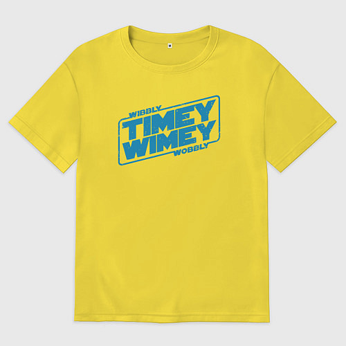 Мужская футболка оверсайз Timey wimey wibbly wobbly / Желтый – фото 1