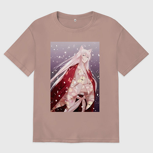 Мужская футболка оверсайз Очень приятно Бог Томоэ Дух-хранитель / Пыльно-розовый – фото 1