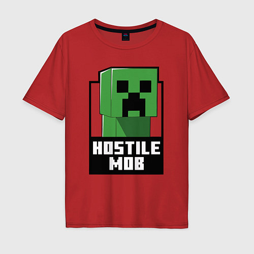 Мужская футболка оверсайз Minecraft hostile mob / Красный – фото 1