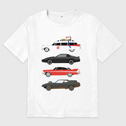 Футболка оверсайз мужская Машины киногерои, цвет: белый