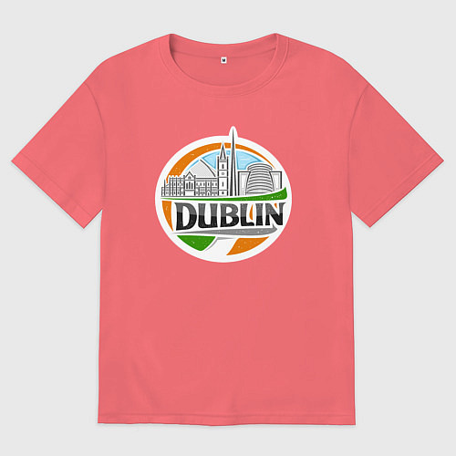 Мужская футболка оверсайз Дублин / Коралловый – фото 1