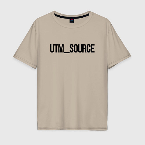 Мужская футболка оверсайз Utm source / Миндальный – фото 1