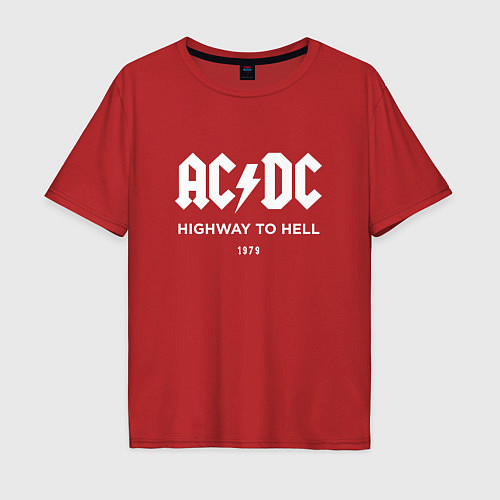 Мужская футболка оверсайз AC DC - Highway to hell 1979 / Красный – фото 1