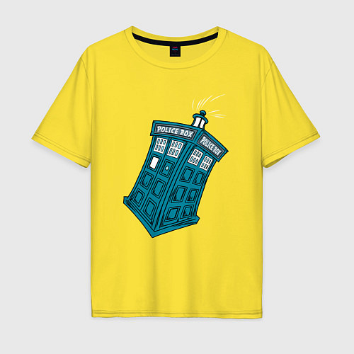 Мужская футболка оверсайз Adventure tardis / Желтый – фото 1