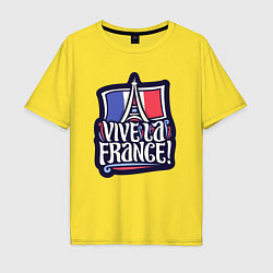 Футболка оверсайз мужская Viva la France, цвет: желтый