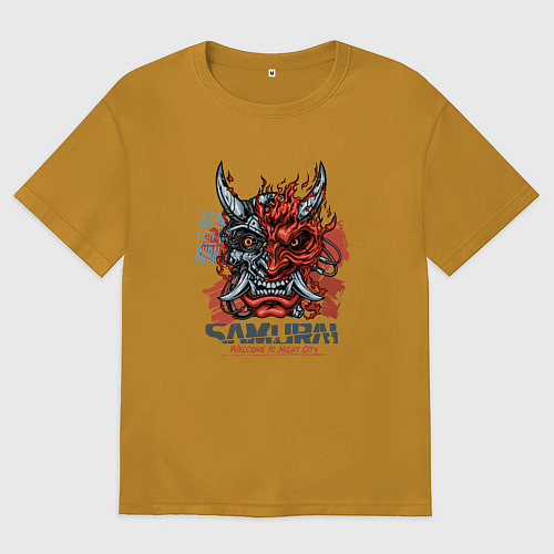 Мужская футболка оверсайз Sumurai / Горчичный – фото 1