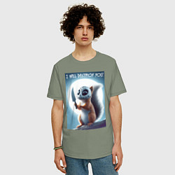 Футболка оверсайз мужская I will destroy you - halloween, цвет: авокадо — фото 2