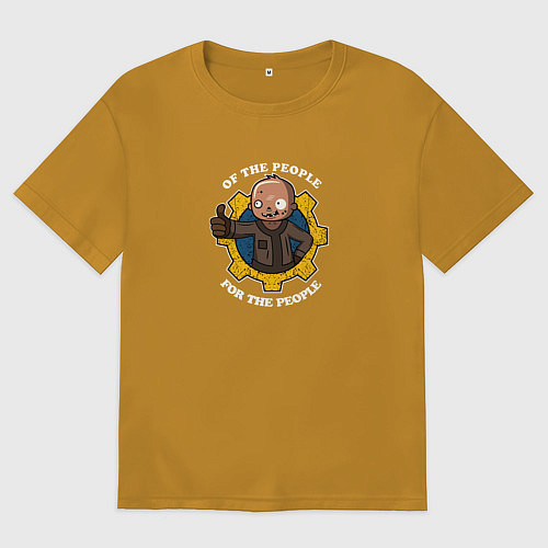 Мужская футболка оверсайз Гуль из fallout / Горчичный – фото 1