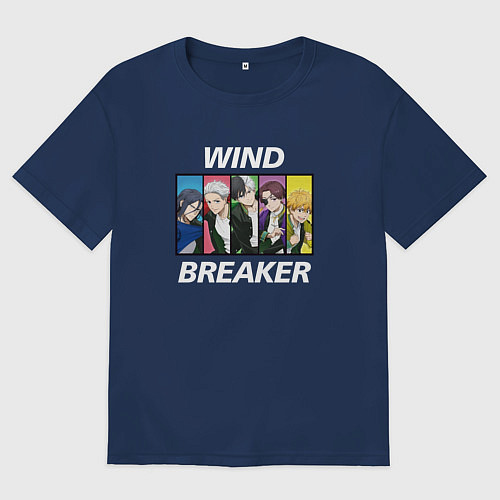 Мужская футболка оверсайз Wind Breaker / Тёмно-синий – фото 1