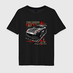 Футболка оверсайз мужская Rx7 Twin turbo, цвет: черный