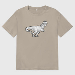 Мужская футболка оверсайз Петух динозавр