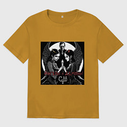 Футболка оверсайз мужская Ангелы и демоны - Скелеты в шкафу, цвет: горчичный