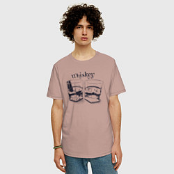 Футболка оверсайз мужская Виски в бокалах, цвет: пыльно-розовый — фото 2