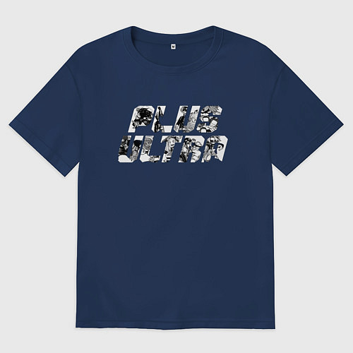 Мужская футболка оверсайз Моя геройская академия Идзуку Мидория плюс ультра / Тёмно-синий – фото 1