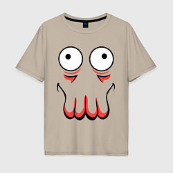 Футболка оверсайз мужская John Zoidberg Face, цвет: миндальный