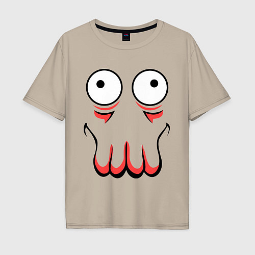 Мужская футболка оверсайз John Zoidberg Face / Миндальный – фото 1