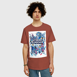 Футболка оверсайз мужская Моя геройская академия Эйдзиро Кирисима, цвет: кирпичный — фото 2