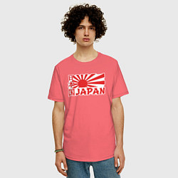 Футболка оверсайз мужская Japan sun, цвет: коралловый — фото 2