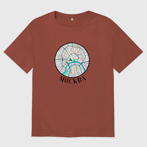 Мужская футболка оверсайз Центр Москвы / Кирпичный – фото 1