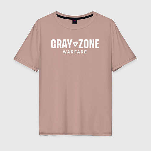 Мужская футболка оверсайз Gray zone warfare logo / Пыльно-розовый – фото 1