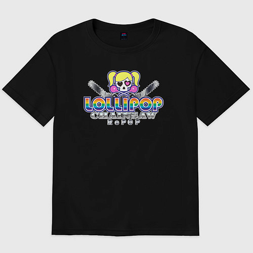 Мужская футболка оверсайз Lollipop chainsaw repop logo / Черный – фото 1
