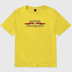Футболка оверсайз мужская Songs of conquest logo, цвет: желтый